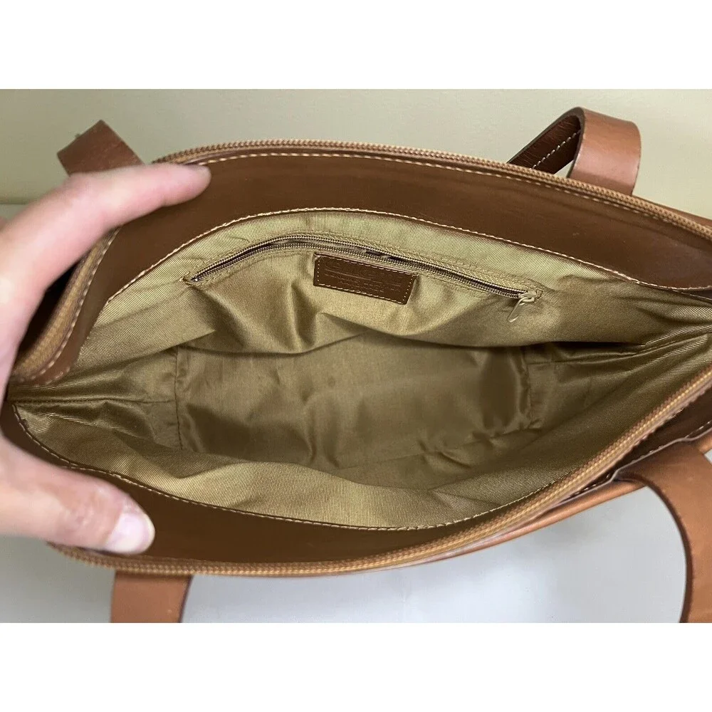 VTG ELLEPI BROWN LEATHER HANDMADE PATCHES M‎ ZIP SHOULDER HOBO/TOTE BAG, Italy